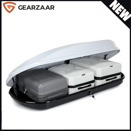 400l roof box gloss white - roof, dual